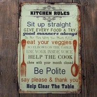 kitchen rules vintage home decor cafe bar pub home wall decoration metal sign shabby chic tin signs 2030 cmvisi