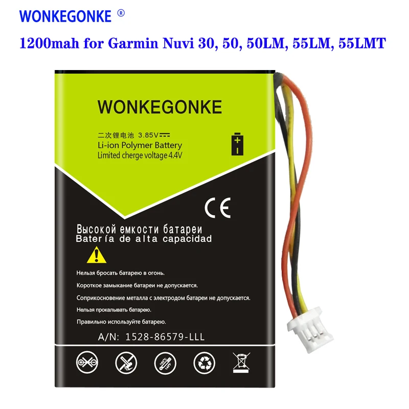 Аккумулятор WONKEGONKE 1200 мАч 361 00056 00 для Garmin Nuvi 30 50 лм 55 55LMT|Аккумуляторы мобильных