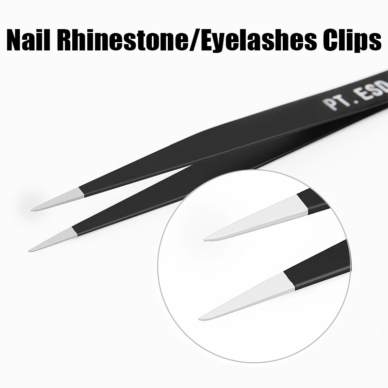 

1pcs Grafting Eyelashes Extension Tweezers Stainless Steel Nail Art Rhinestones Picking Clips Makeup Eyebrow Tools Tweezer