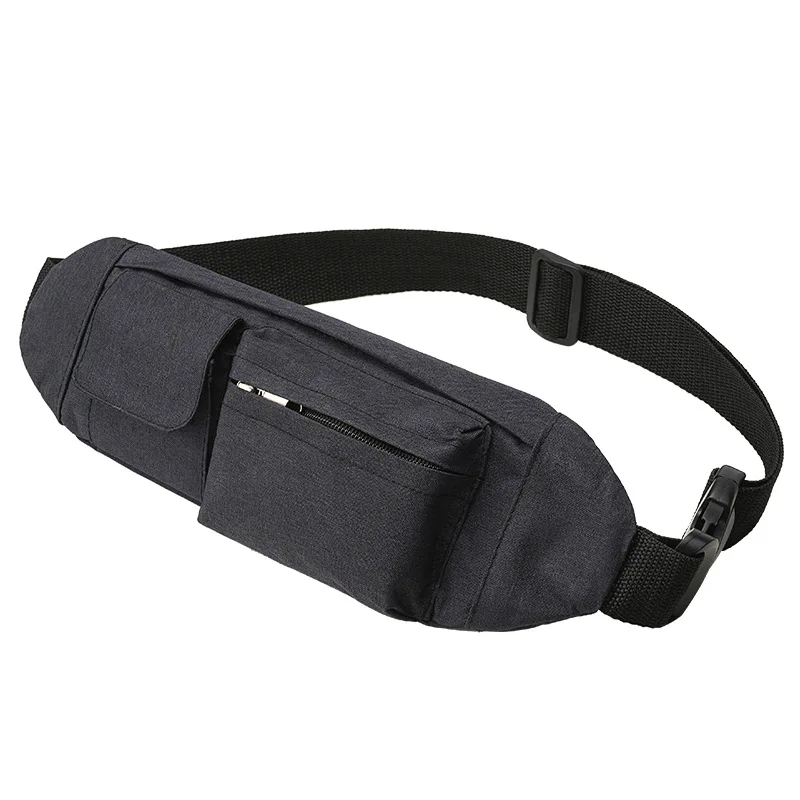 Мужской спортивный поясной кошелек черный или серый однотонный
