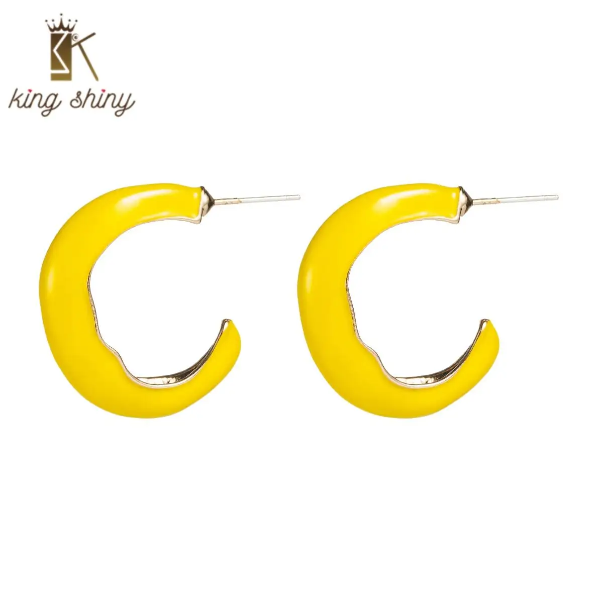

2020 Korean Fashion Simple Candy Colorful Enamel Stud Earrings Zinc Alloy Summer Holiday Beach Earrings for Woman Ear Jewelry