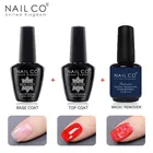 Гель-лак NAILCO Гель-лак для светодиодной сушки для маникюра, база и верхнее покрытие 15 мл, средство для удаления гель-лака, УФ-гель для маникюра, быстрая доставка