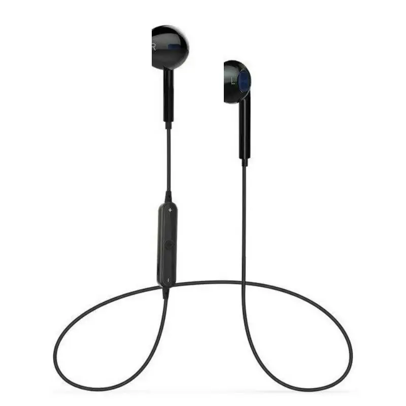 S6 спортивные шейные беспроводные наушники Bluetooth наушники для телефона с микрофоном наушники для xiaomi iphone всех смартфонов - Цвет: Черный