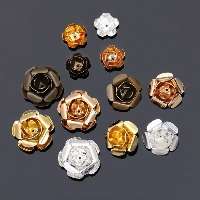 

100 PCS 11-15-18mm Metal Brass Flowers Base Settings Filigree Flowers Bead Caps DIY Handmade Accessories For Jewelry Making