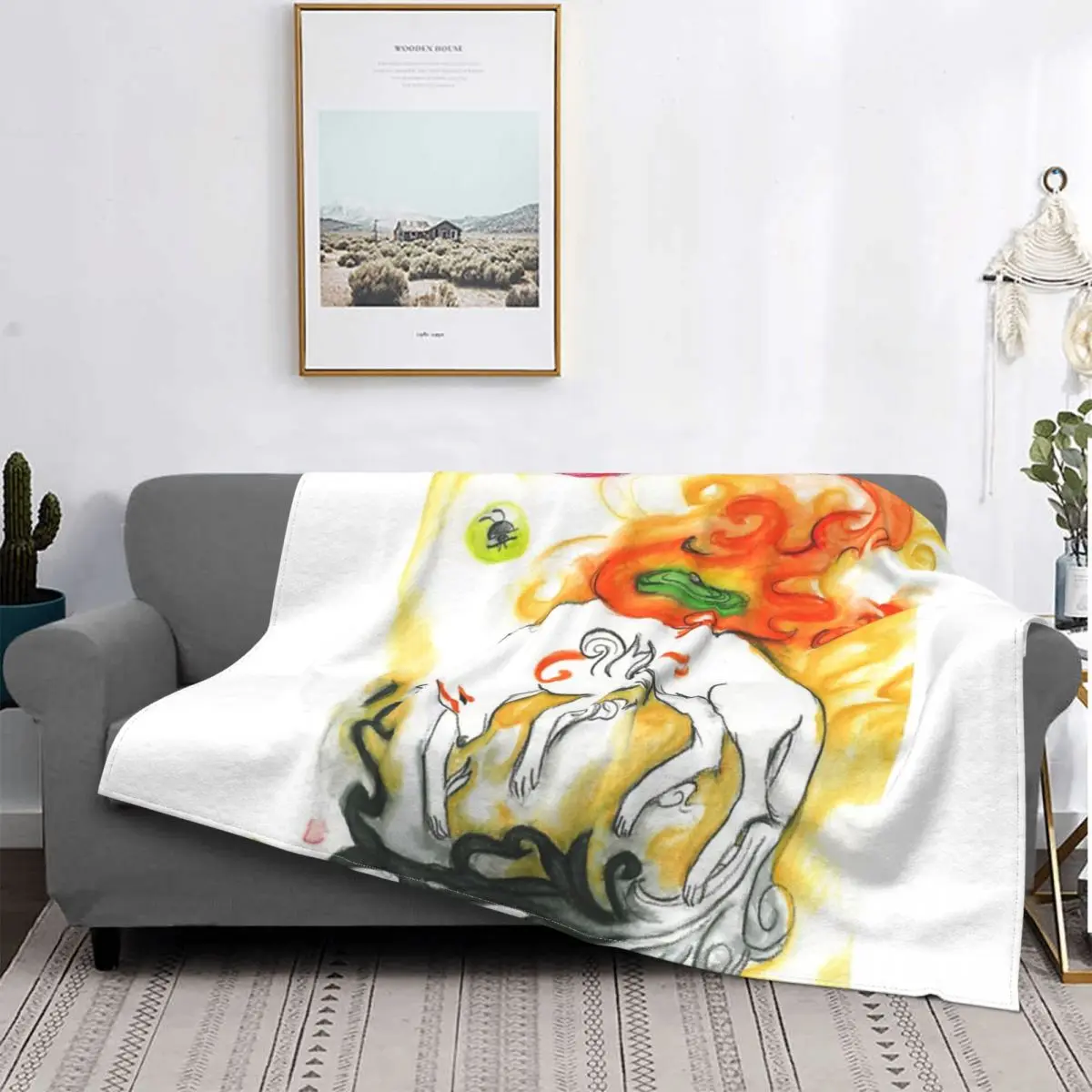

Manta a cuadros Okami Amaterasu, para cama colcha, funda para sofá, mantas a cuadros, funda para niños