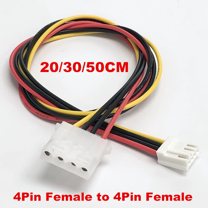 Кабель питания 18AWG 4Pin Molex IDE Female To Small 2 54 мм адаптер для гибких дисков шнур ПК 20/50 см -