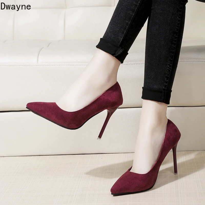 Пикантные туфли на тонком высоком каблуке 10 см для ночного клуба