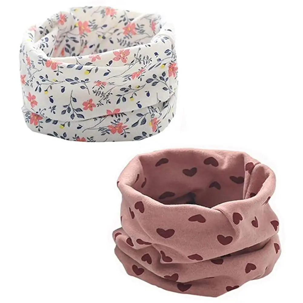 Детский хлопковый шарф с мультяшным принтом кольцо в клетку для теплых шарфов