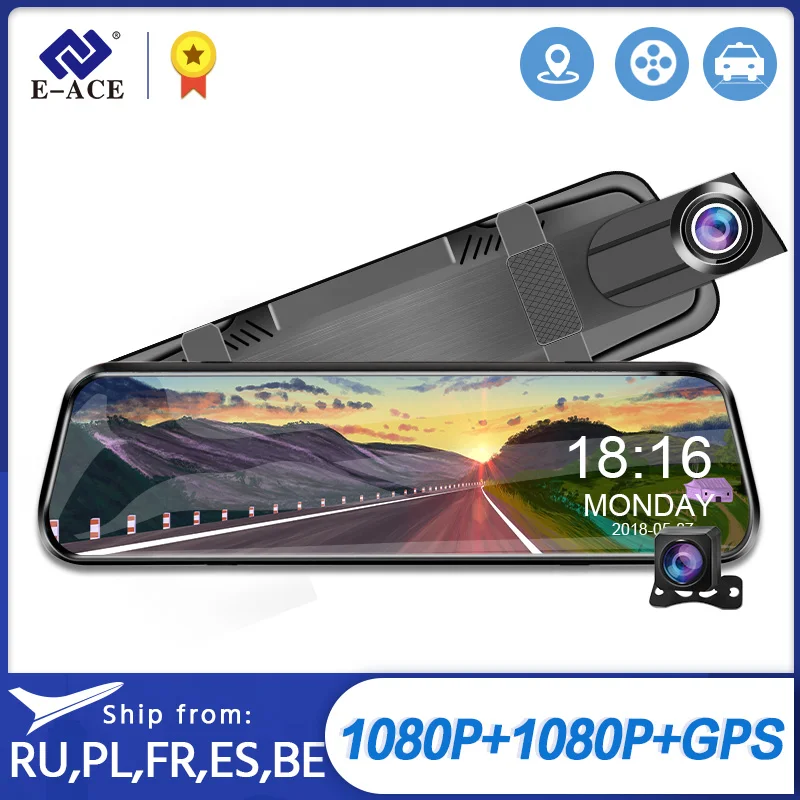 Зеркало видеорегистратор 10 0 дюйма FHD 1080P два объектива|Видеорегистраторы| |
