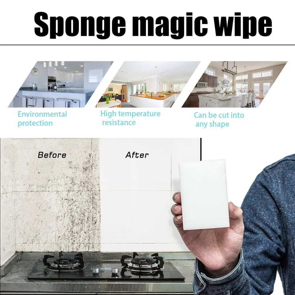 

5/10/20/100pcs/lot White Magic Sponge Cleaner Eraser Multi-functional Cleaner Melamine Sponge for Kitchen Bathroom Cleaning