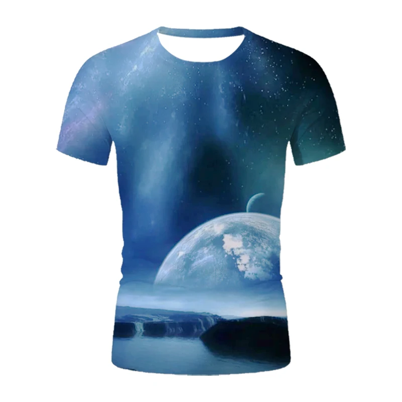 

New Fashion Printed Sci-Fi Planet Men's T-Shirt 3D Printed Fun Graphics Street Sports Men's And Women's Plus T-Shirts