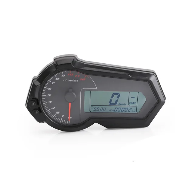 only speedometer Светодиодный спидометр для мотоцикла с подсветкой, одометр, тахометр Kmh, Универсальный датчик спидометра для мотоцикла 12000RPH - Цвет: only speedometer