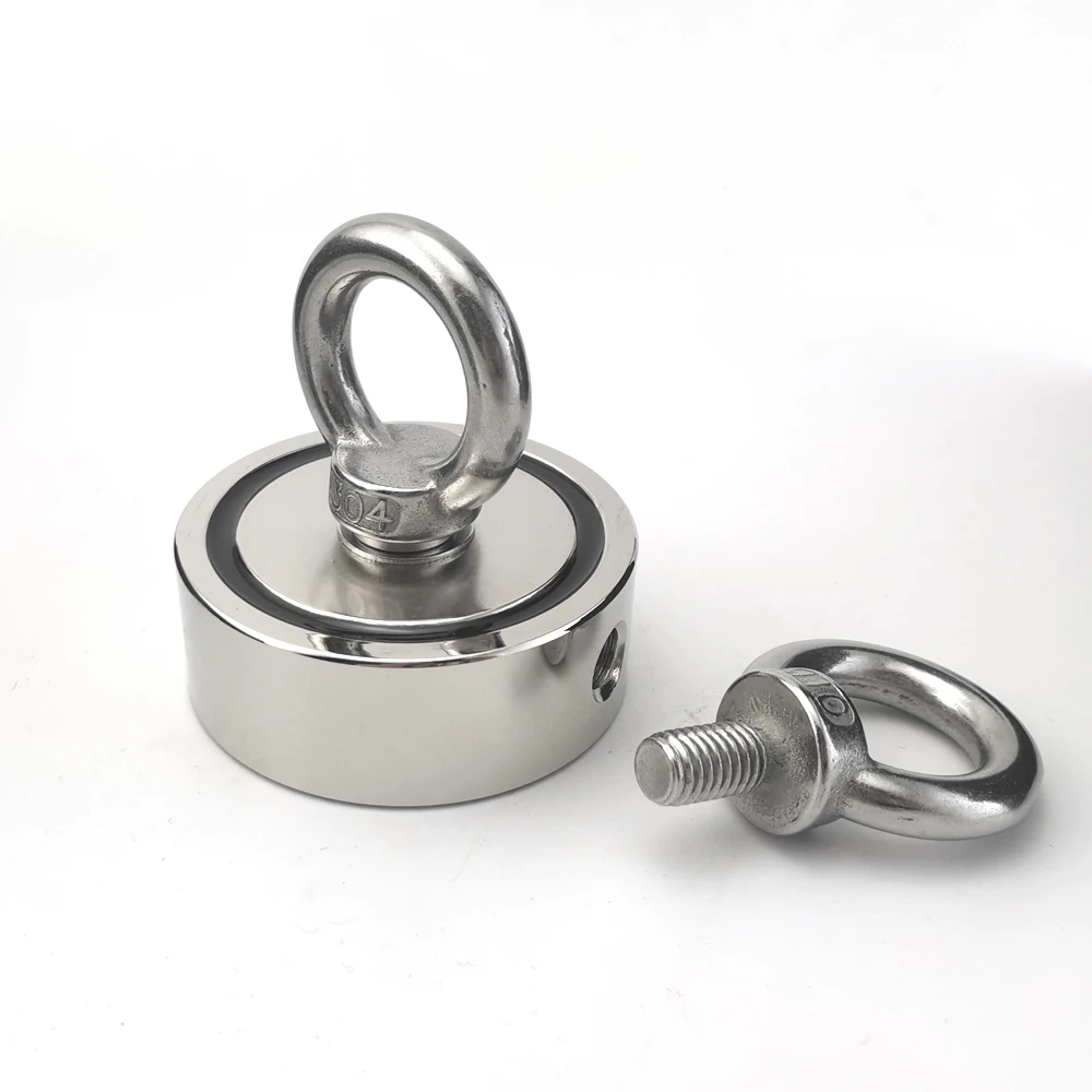 

Strong Powerful Neodymium Magnet D48-D75mm Round Hook Salvage Magnet Sea Fishing Holder Pulling Mounting Pot with Ring