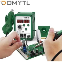 soldering iron hot air gun dual lcd temperature adjustable two in one lead free spiral desoldering station repair hand tools