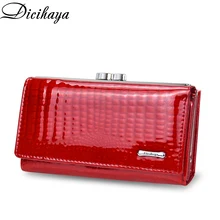 DICIHAYA NEW Genuine Leather Womens Wallet Alligator Short Hasp Zipper Wallet Ladies Clutch Bag Purse Female Luxury Coin Purses