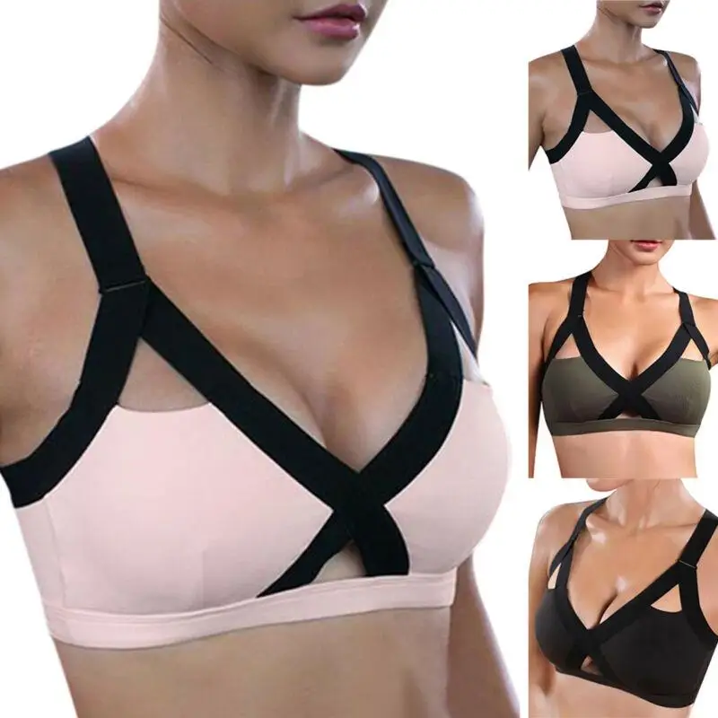 

Gym Sports Underwear Women Bra Cross Bandage Sports Bra Fitness Gym Workout Crop Top Vest Underwear Women's Intimates Bras