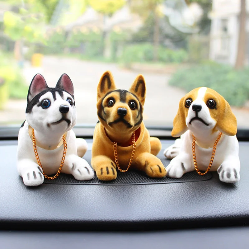 

Husky beagle, car interior, dog, movable head, creative gifts, desktop decoration