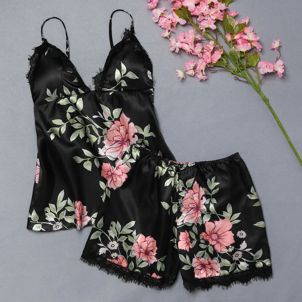 Шорты для сна Детская пижама с принтом цветочным платье без рукавов v-образным