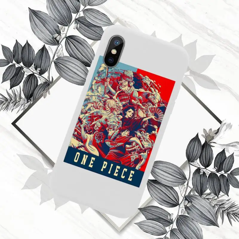 

ONE PIECE Anime Cartoon Phone Case White Candy Color for iPhone 11 12 mini pro XS MAX 8 7 6 6S Plus X SE 2020 XR