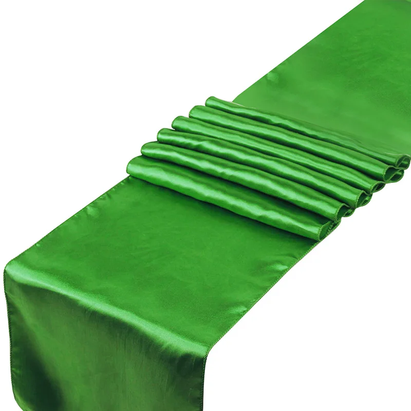 dark green 23 цвета атласные настольные Бегуны 1" x 108"/30 см x 275 см для свадебной вечеринки украшения для дома стул пояс бант скатерть на стол - Цвет: dark green