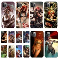 anime queen sword red sonja soft transparent phone covers cases for iphone 5 5s se 2020 6 6s 7 8 plus x xr xs 11 pro max fundas
