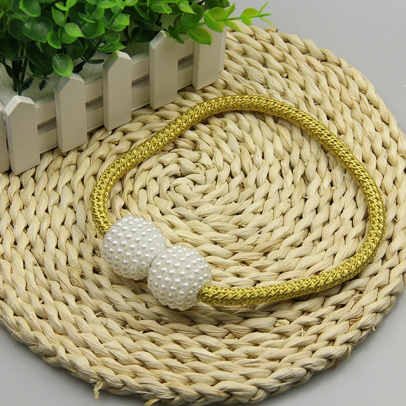 Новые серебряные магнитные жемчужные застежки для штор с шариками зажимы