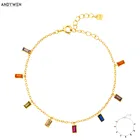 Женский браслет из серебра 925 пробы, с радужной цепочкой