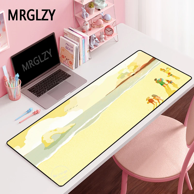 

MRGLZY Hot Sale Sandy Beach XXL Large Gamer Mouse Pad Genshin Impact Carpet Laptop Gaming Accessories MousePad DeskMat for LOL