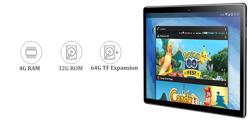 Новинка, 10 дюймов, планшет, PC, 4G, FDD, LTE, Octa Core, 4 Гб Оперативная память 64 Гб Встроенная память супер закаленное 2.5D Стекло Android 8,0 1280*800 ips 10,1 планшет