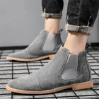 Мужские замшевые ботинки-челси GLAZOV, Винтажные ботинки из натуральной кожи, на молнии, с острым носком, Классические ботильоны цвета песка, с деревянной подошвой