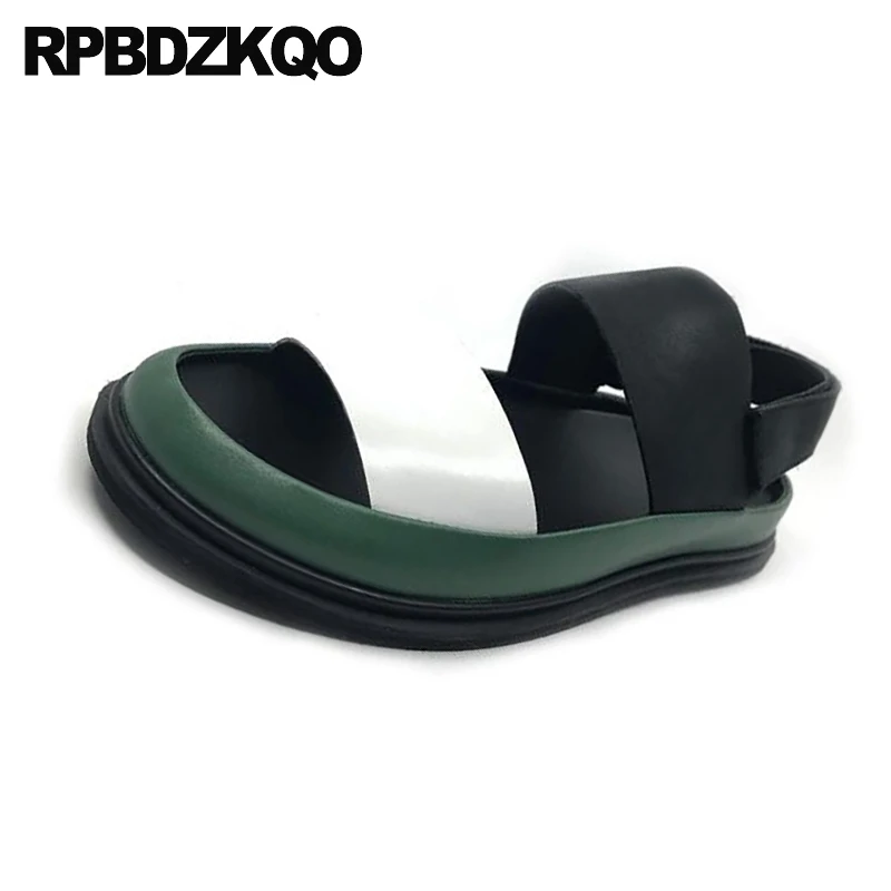 Мужские сандалии из натуральной кожи черные повседневные модельные в