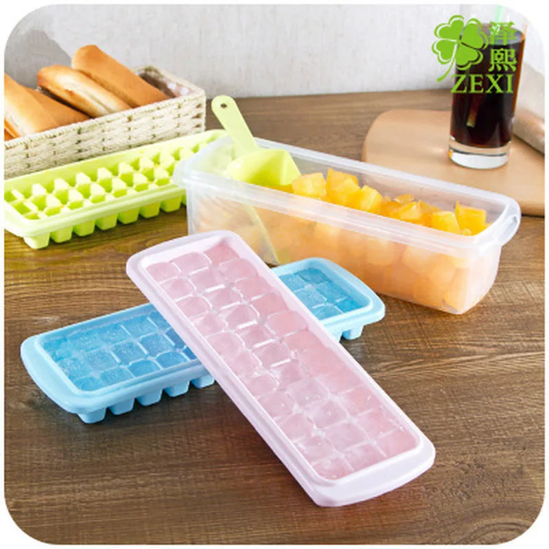 

Creative Combined Ice Storage Box 33 Grid Ice Cube Mold Ice Box with Lid Send Ice Shovel Ice Grid Ice Cube Mold Ice Cube Box