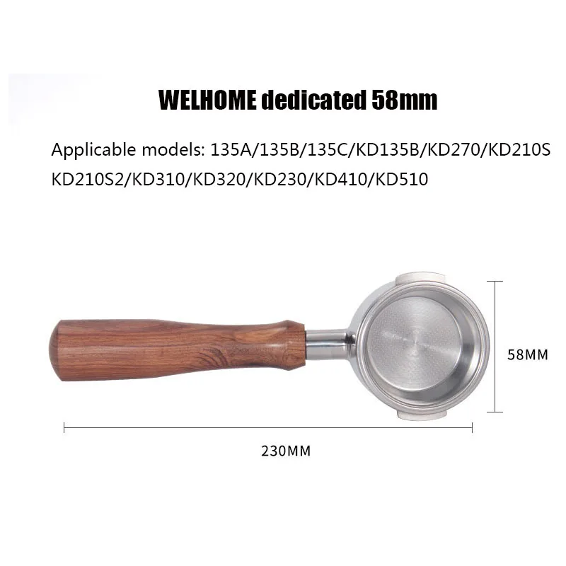 58 мм портафильтр древесины Кофе машина без внутренней подошвы держатель фильтра