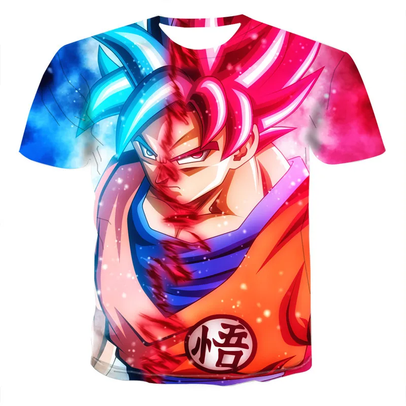 Новая 3D футболка Dragon Ball Z Goku с коротким рукавом и круглым вырезом летняя Saiyan Vegeta