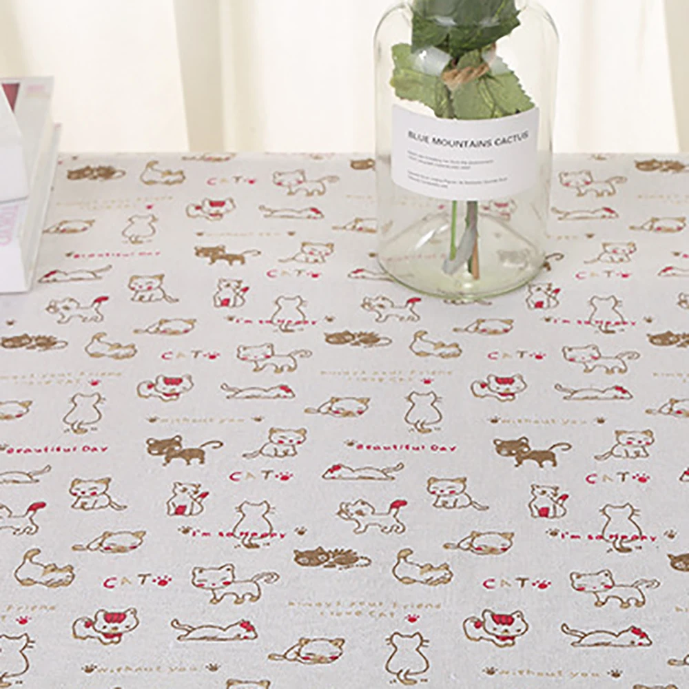 Lychee Life DIY 50cmx150cm Printed Cat Pattern Fabric High Quality Sewing Linen Material For Handbag Garments | Дом и сад
