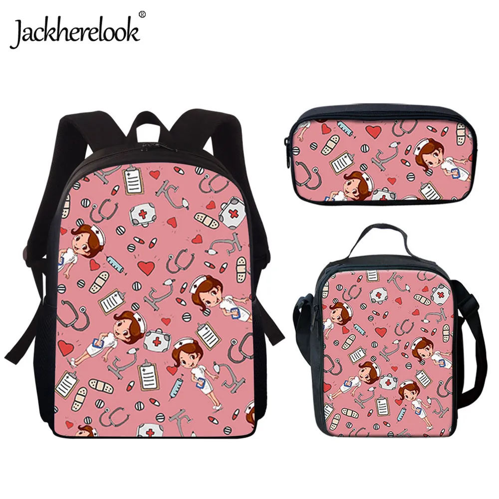 

Jackherelook Premium Sketch Physio Women's Surgical Print Girls School Bags 3Set/Pcs Kids Large Backpack Students Book Bags 2020
