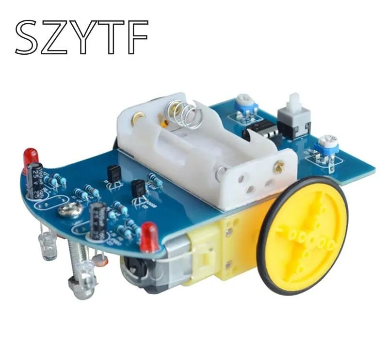 

Cheap D2-1 Smart Robot Car kits tracking car photosensitive robot kits parts for DIY electric toy no battery