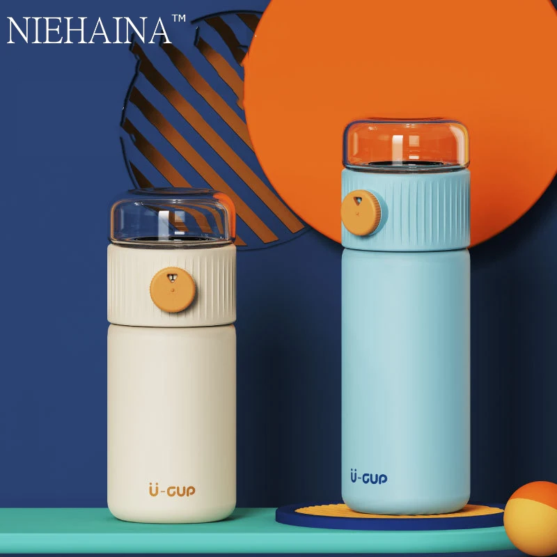 

350ML 270ML 304 Stainless Steel Vacuum Flask Tea Water Separation Tea Maker Gift Outdoor Travel Water Thermos