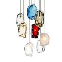 hanging crystal lamp for living room and kitchen g4 colour crystal led lights for house decoration north ice cube