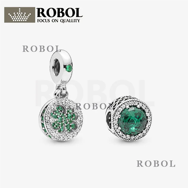 

Original High Quality Boutique 925 Sterling Silver Bead Pendant Accessories Emerald Green Tone, Lively and Playful Free Shipping