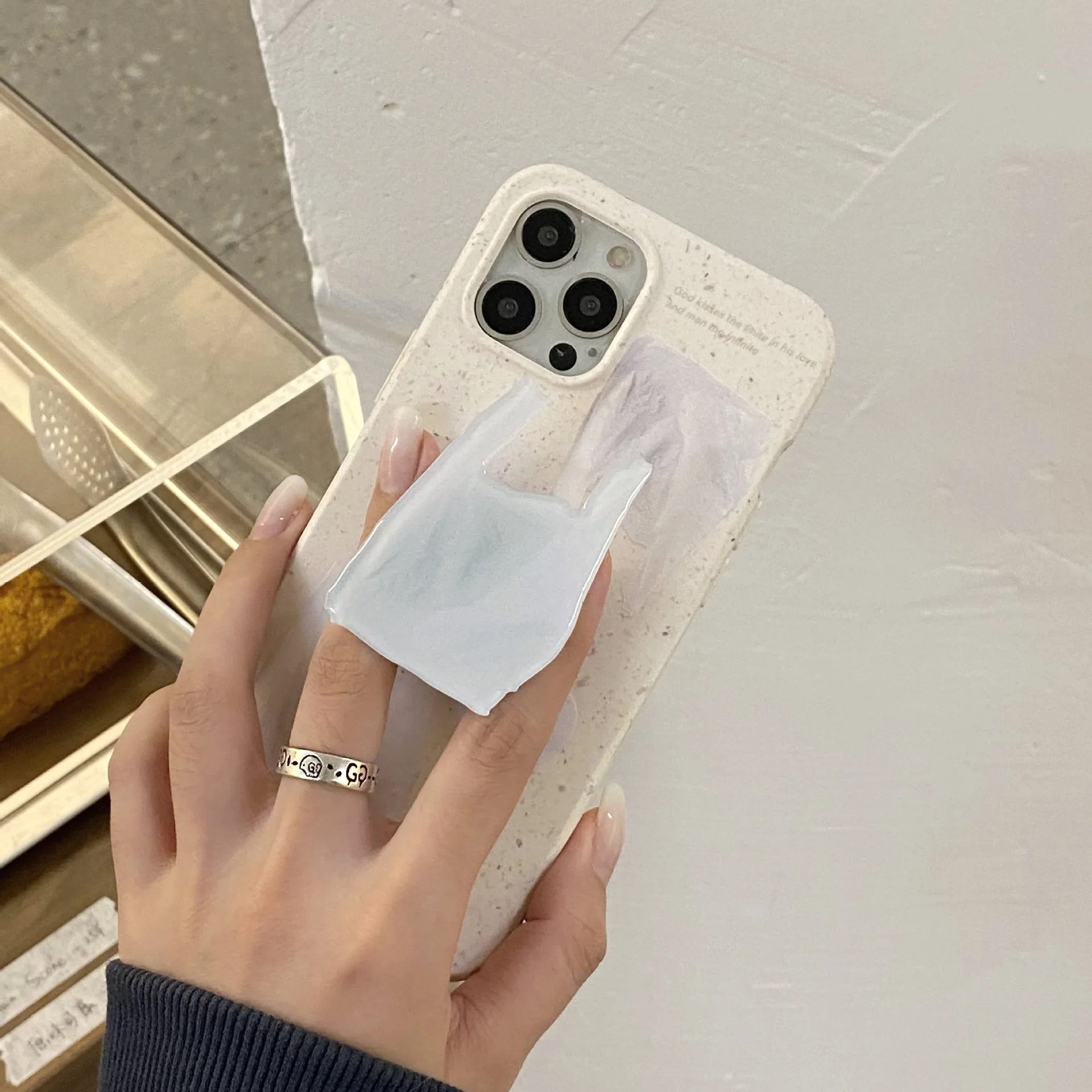 Корейская пластиковая сумка для покупок держатель смартфона ручка кронштейн