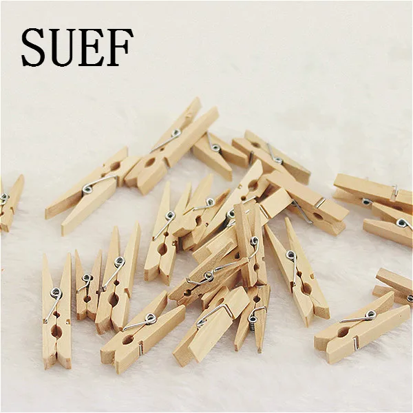 SUEF 50-100 шт 3,5 см бревенчатый цвет экологичный деревянный зажим DIY мини фото небольшой деревянный зажим для одежды прищепки@ 6