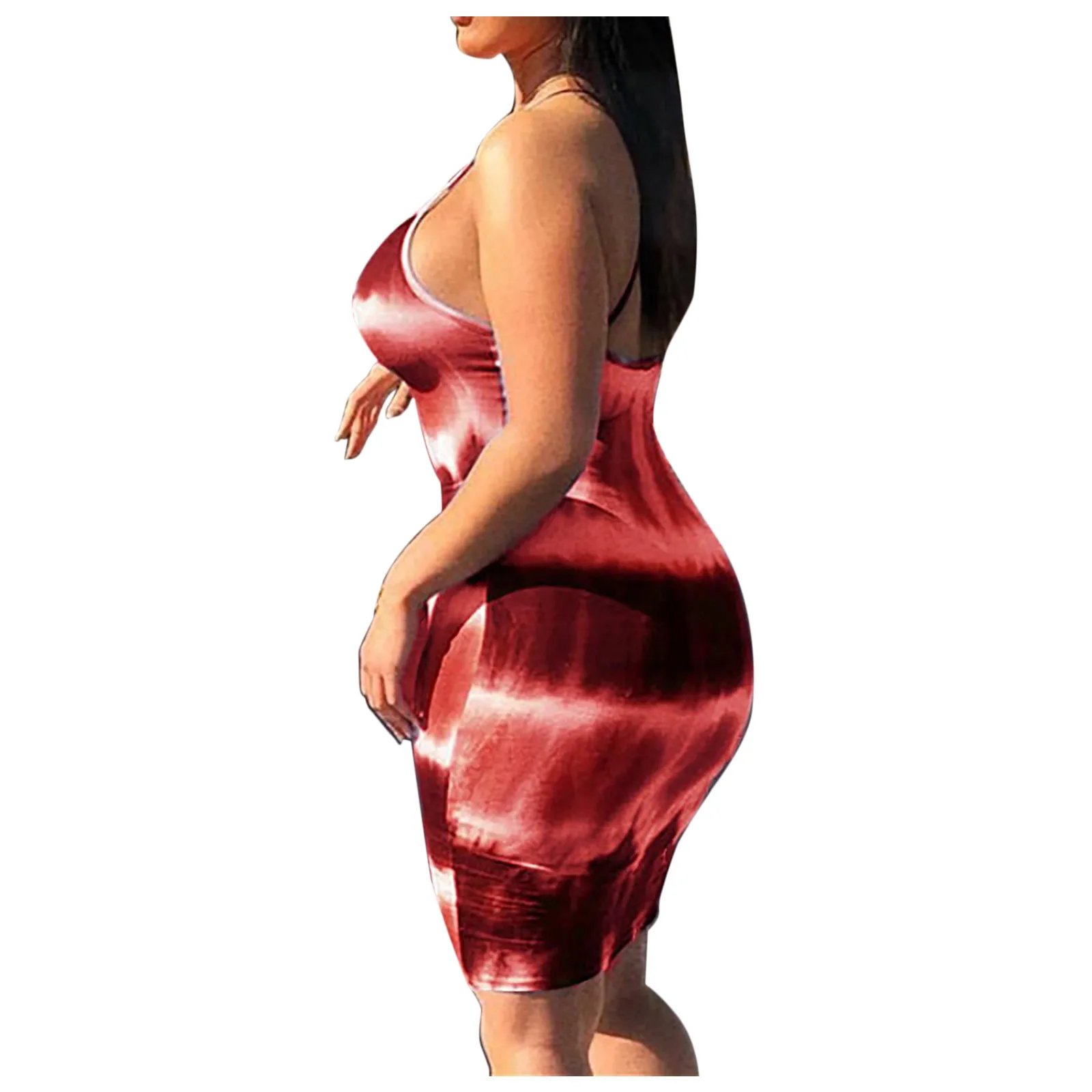 

summer dress Bodycon Women V-neck Printed Contrast Temperament Sexy Slim Fit Princes Backless Dress party elegant streetwear