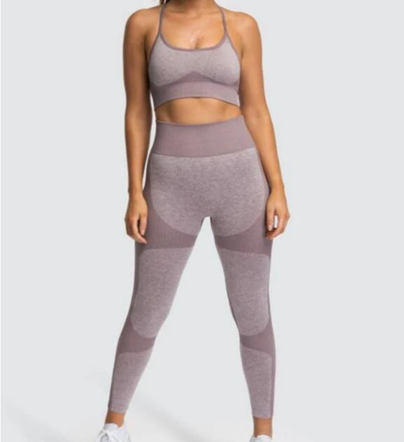 Новинка Женский бесшовный комплект для йоги спортивные костюмы фитнеса занятий