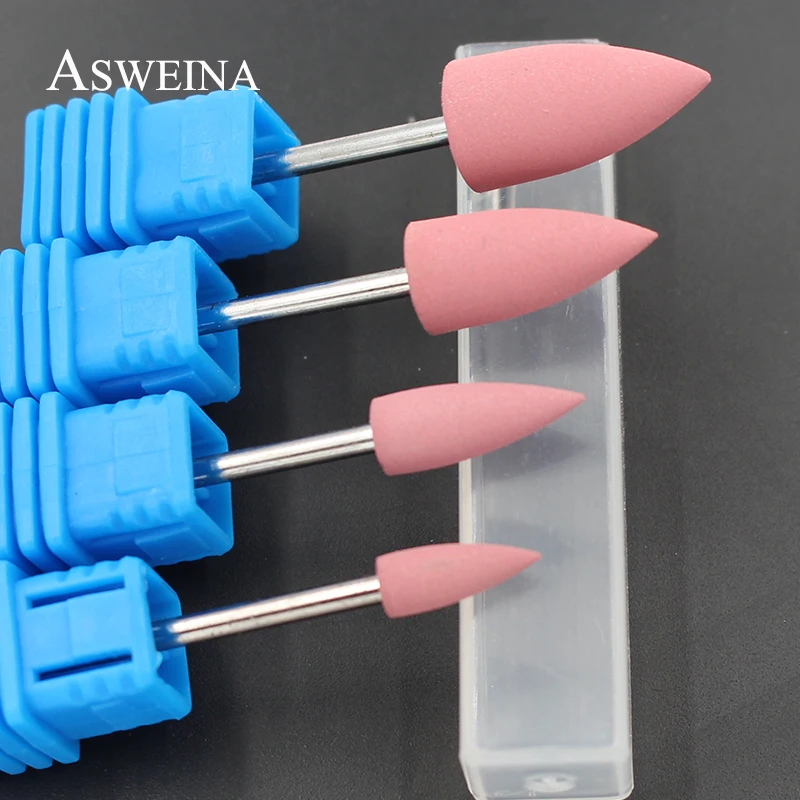 ASWEINA, 4 шт./лот, розовый буфер для ногтей, острый вращающийся инструмент для резки ногтей, гибкий инструмент для полировки, Электрический аксессуар, машинка для чистки ногтей, инструменты