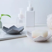 lotus flower shape soap tray silicone soap dish holder kitchen sponge draining self toilet storage rack bathroom accessories