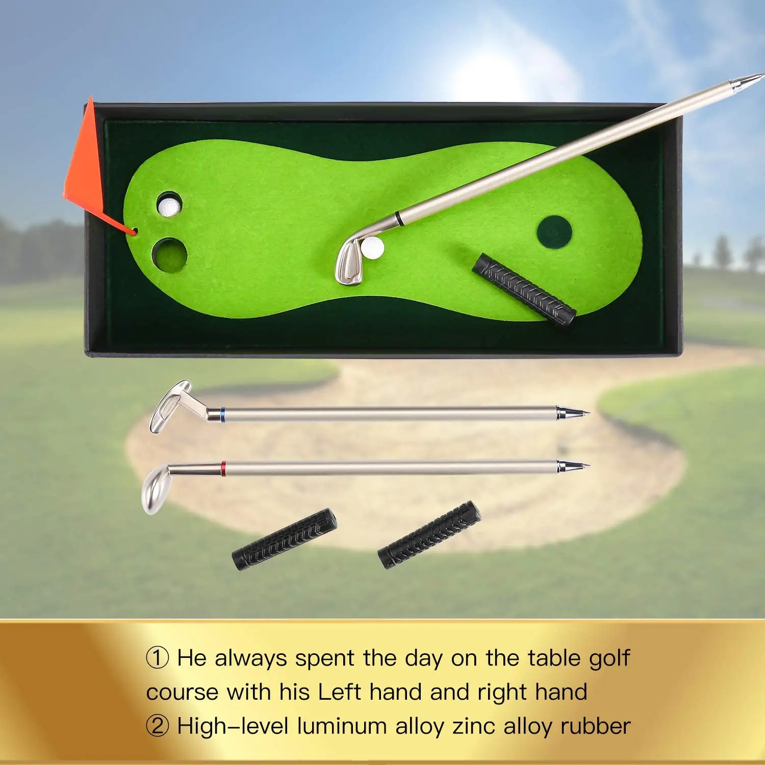 Набор ручек для гольфа настольный Goft Мини зеленый дальность вождения с шариками