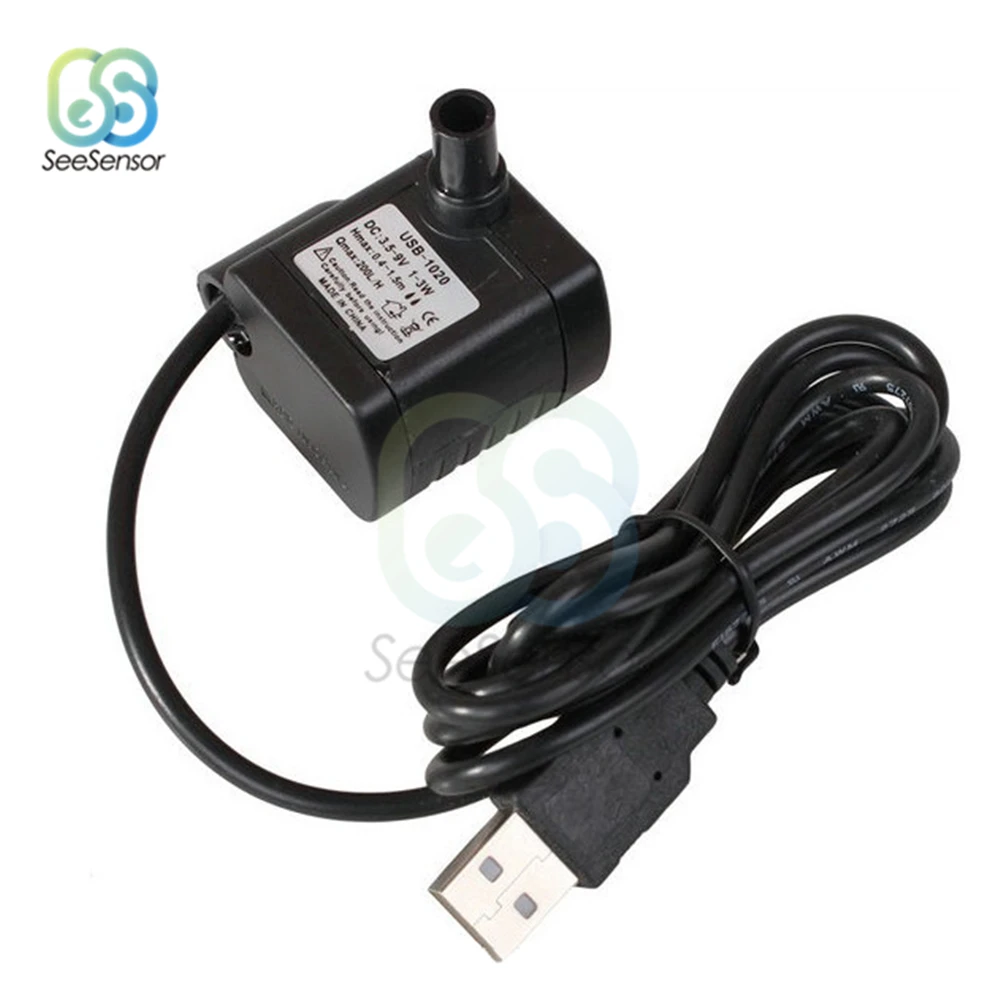 DC 3.5V-9V 3W USB Brushless Submersible Fountain Pond Water Pump for Aquarium Fish Tank Plastic