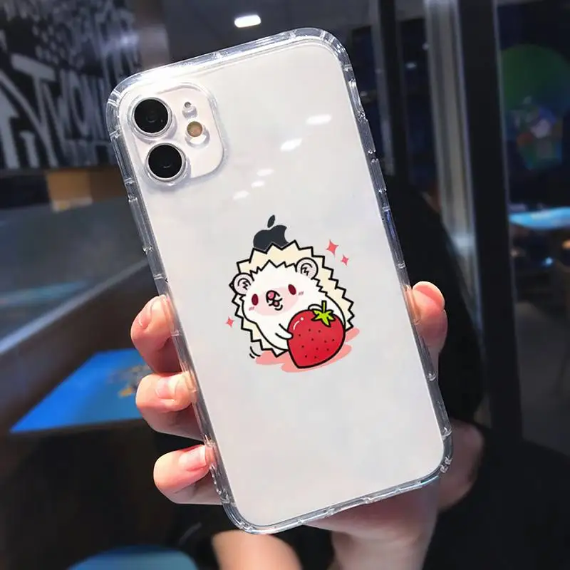 

Animal lovely cartoon hedgehog Phone Case Transparent for iPhone 11 12 mini pro XS MAX 8 7 6 6S Plus X 5S SE 2020 XR
