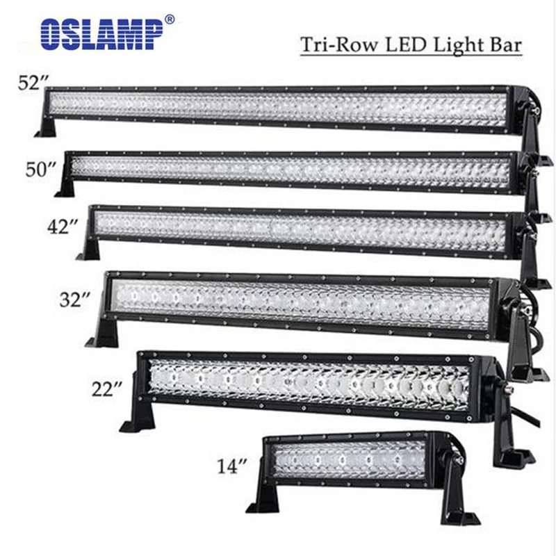 Oslamp Tri Row 14 &quot22&quot 32 &quot42&quot 52 &quot50&quot Прямая светодиодная световая балка для